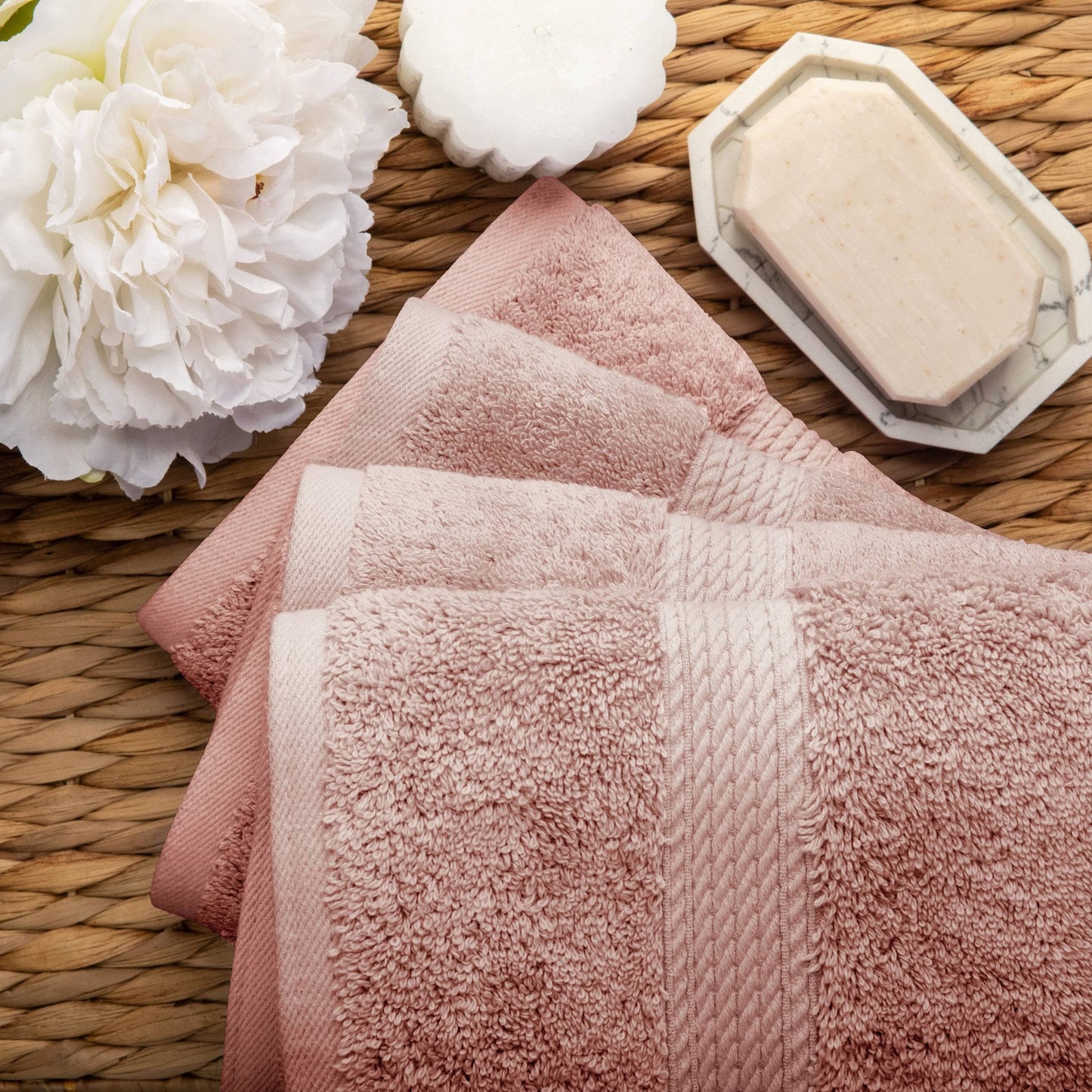 Set di 4 asciugamani in cotone egiziano di qualità superiore, di alta qualità e di grande spessore