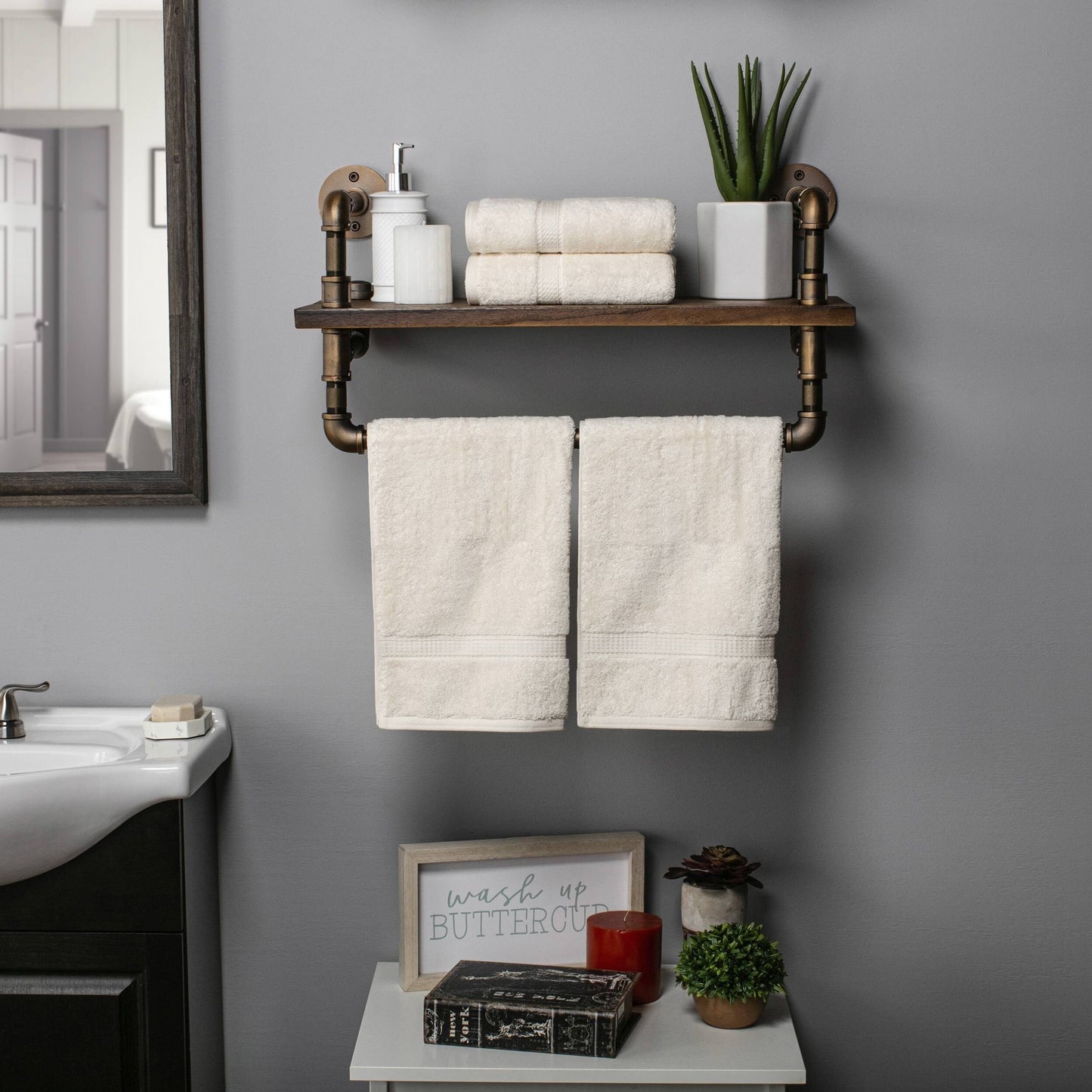 Set di 4 asciugamani in cotone egiziano di qualità superiore, di alta qualità e di grande spessore