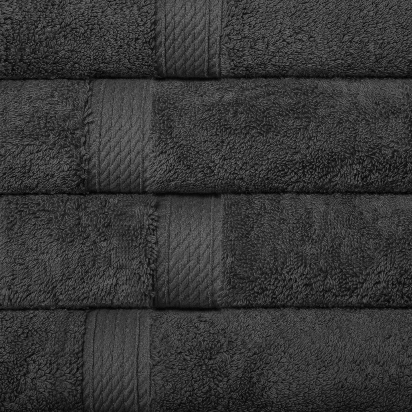 Set di 4 asciugamani in cotone egiziano di qualità superiore, di alta qualità e di grande spessore