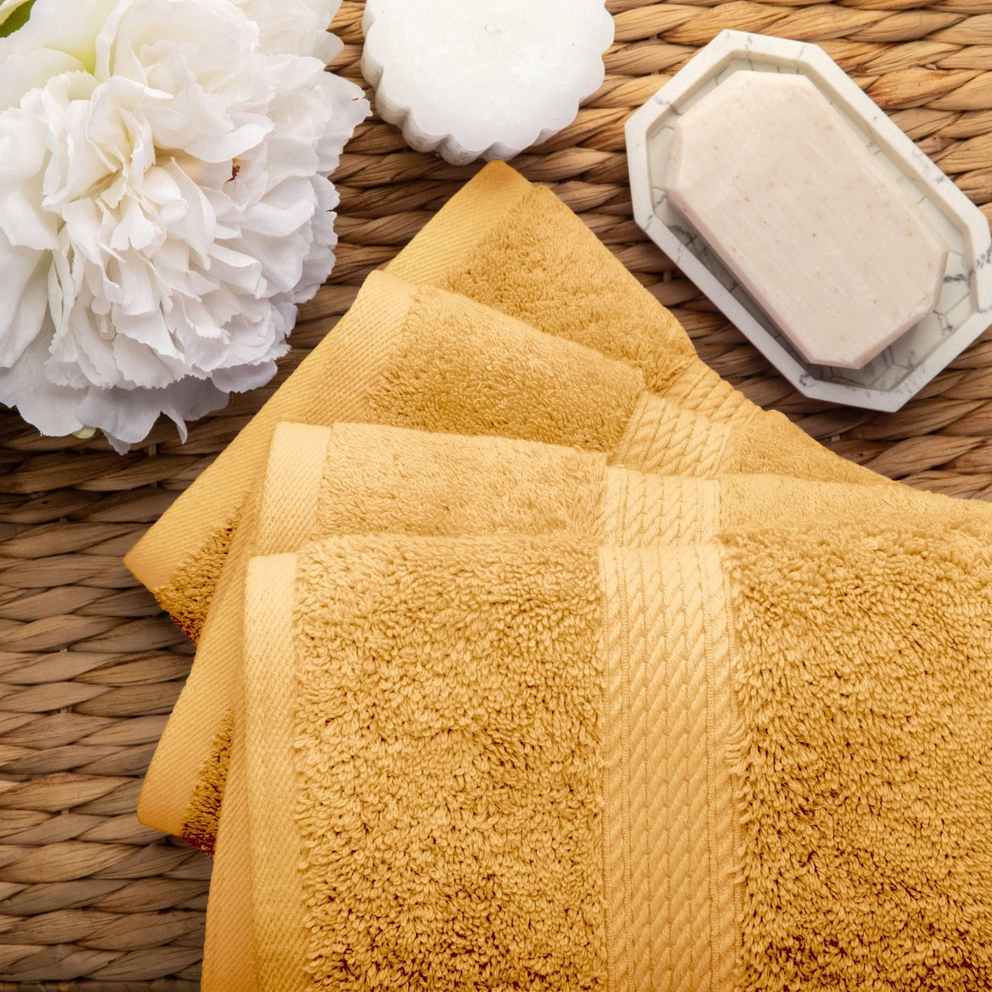 Set di 4 asciugamani in cotone egiziano di qualità superiore, di alta qualità e di grande spessore