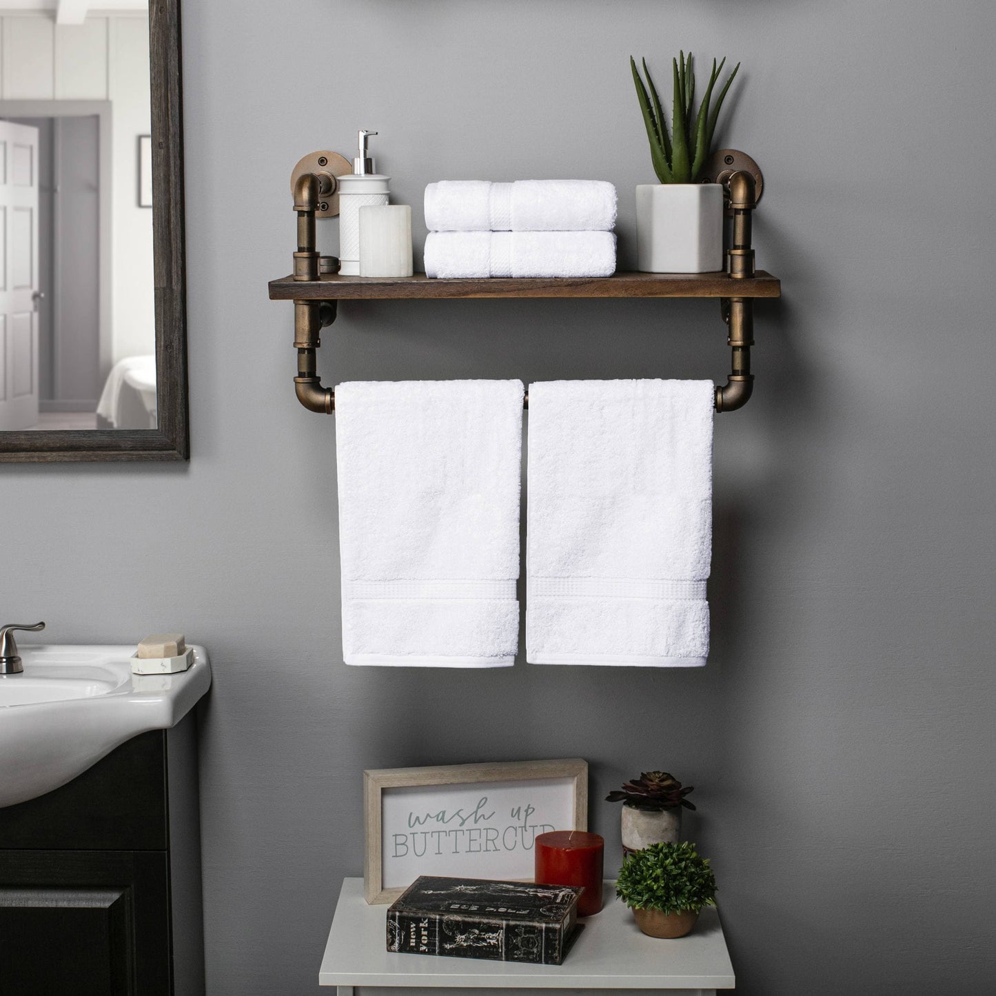 Set di 4 asciugamani in cotone egiziano di qualità superiore, di alta qualità e di grande spessore