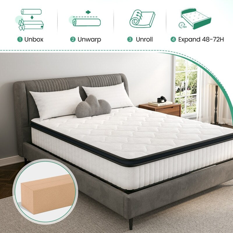 Materasso a molle insacchettate con memory foam – Certificato OEKO-TEX®, rivestimento traspirante