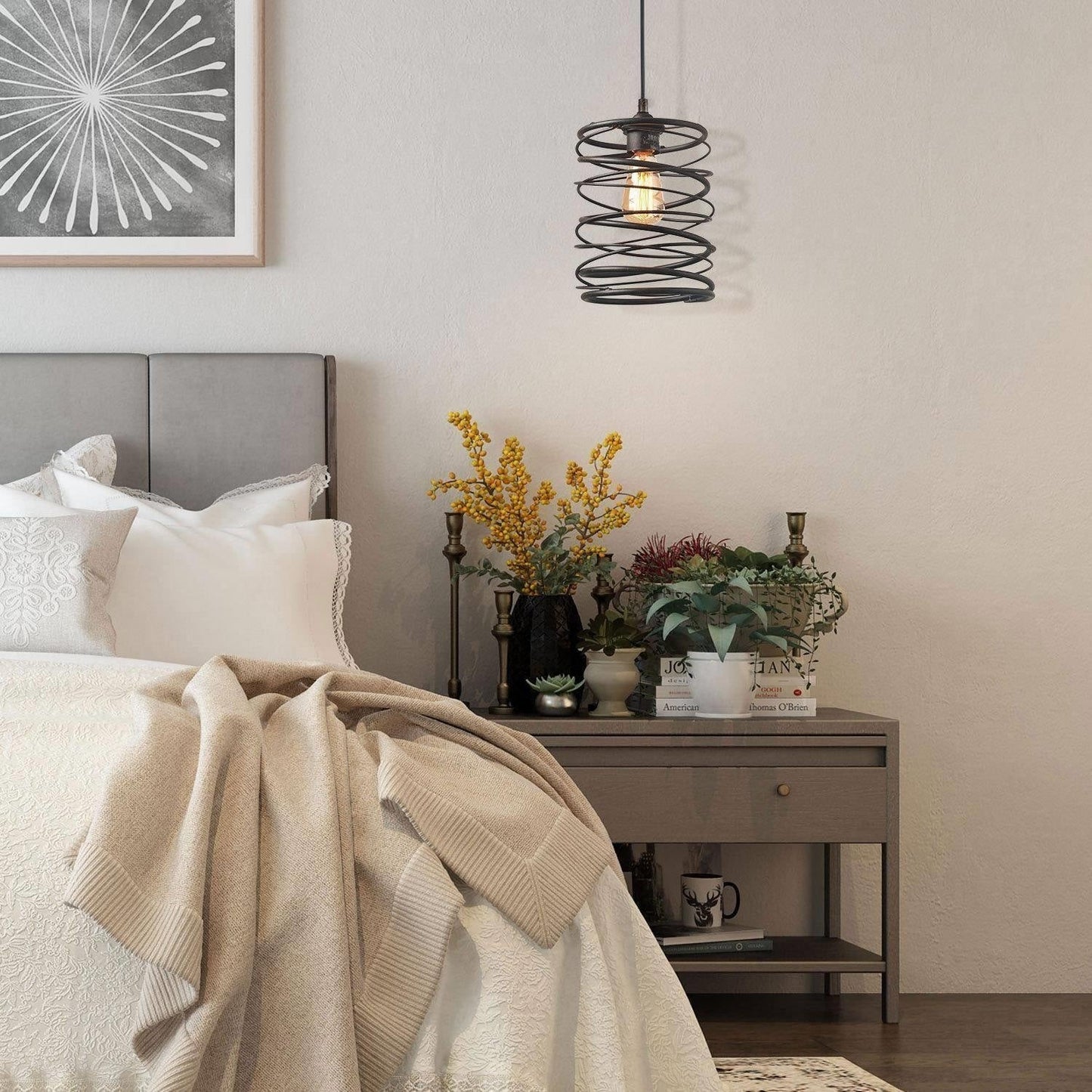 Lampada a sospensione a 1 luce The Gray Barn Farmhouse per l'isola della cucina e la sala da pranzo