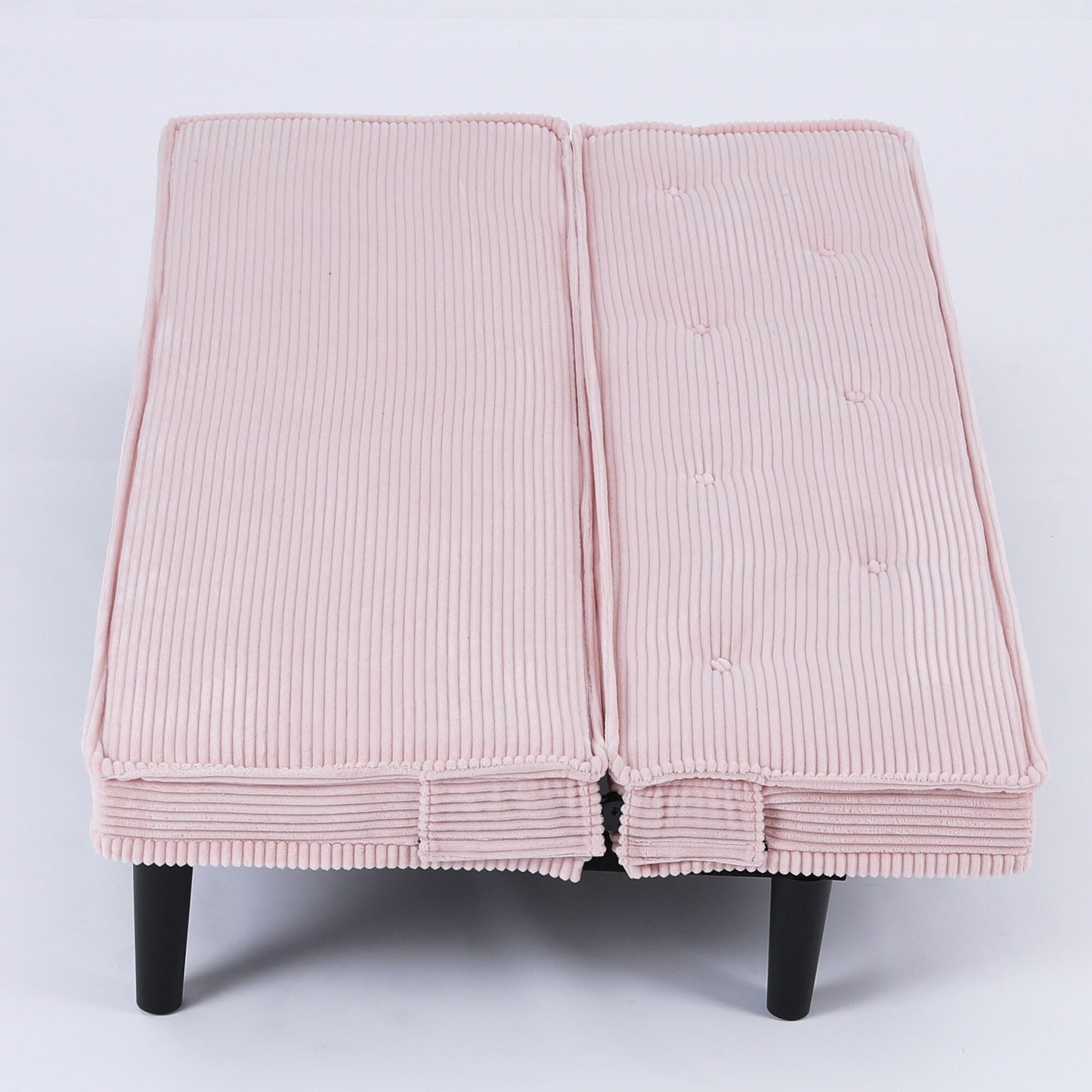 Questo divano letto in velluto a coste da 66 pollici può passare da una forma all'altra in modo confortevole