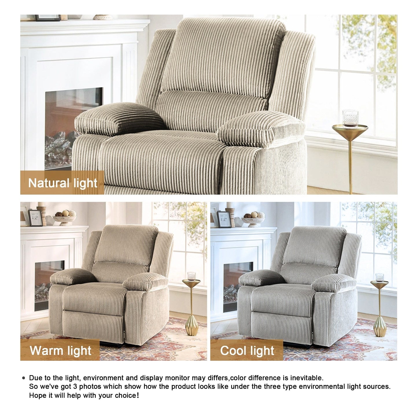 Poltrona reclinabile manuale con schienale a spinta imbottita in pelle vegana