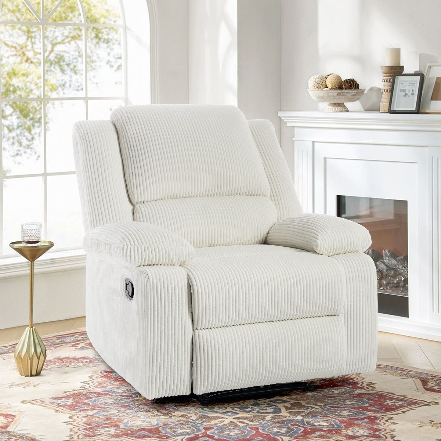 Poltrona reclinabile manuale con schienale a spinta imbottita in pelle vegana