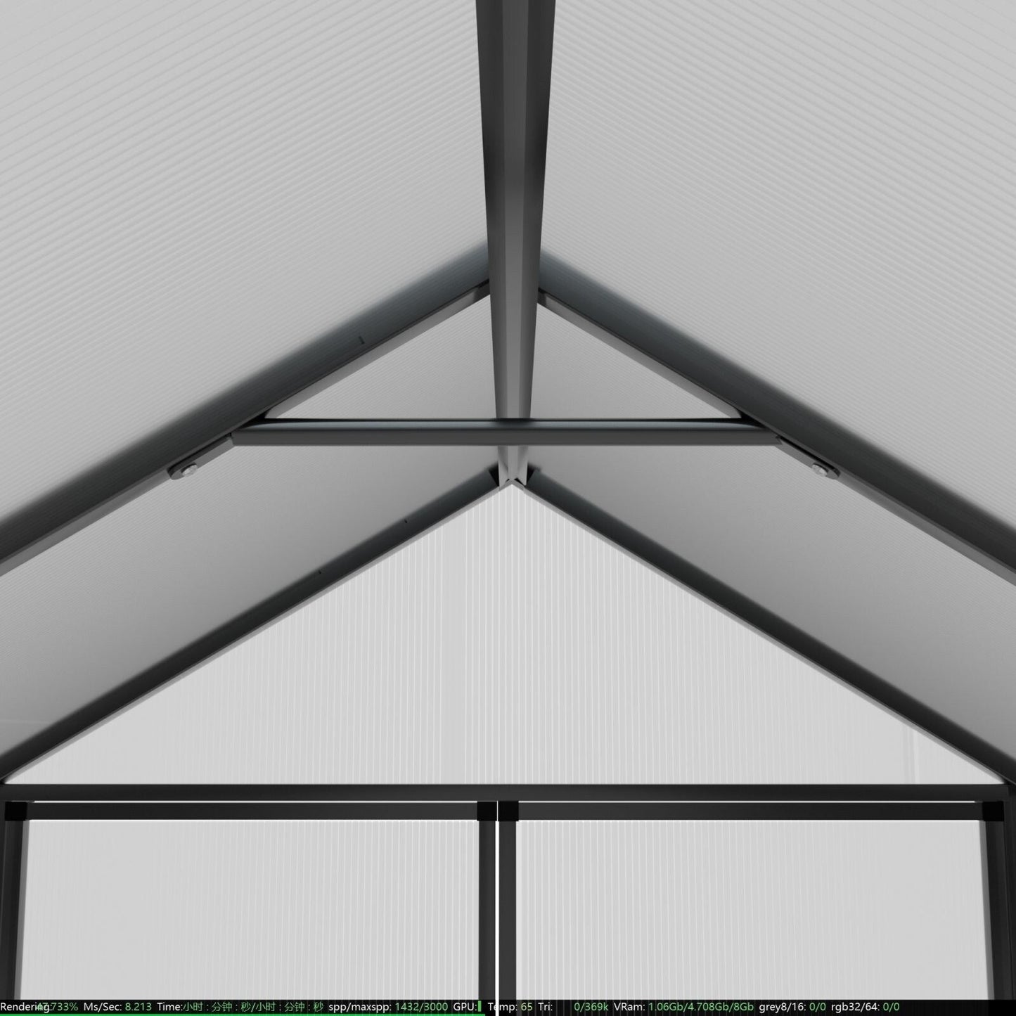 Kit serra da giardino in alluminio VEIKOUS con tetto regolabile e porta con serratura, grigio