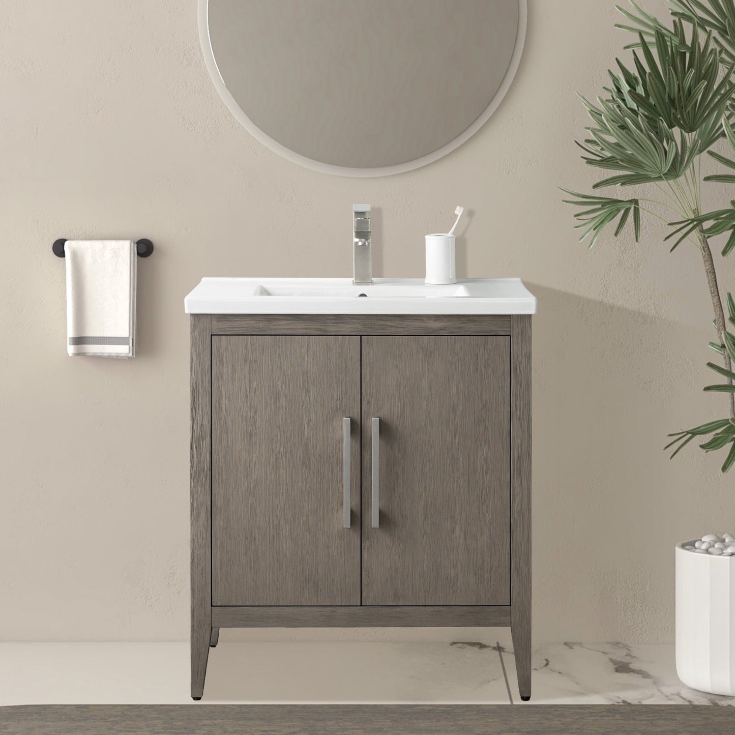 Mobiletto per lavabo da bagno Vanity Art 20 o 24 o 30 con piano in ceramica