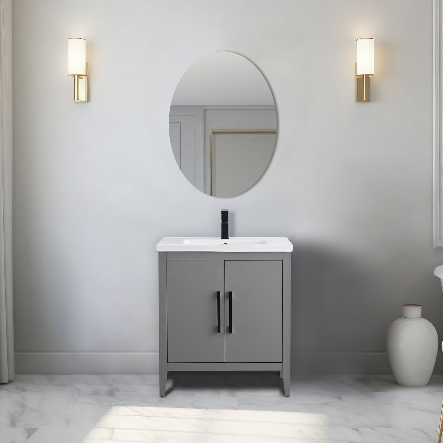 Mobiletto per lavabo da bagno Vanity Art 20 o 24 o 30 con piano in ceramica