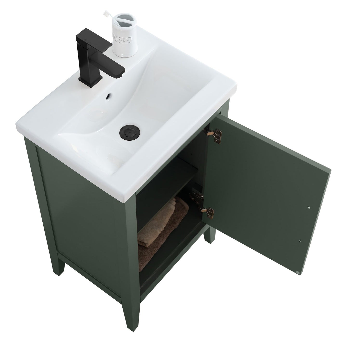 Mobiletto per lavabo da bagno Vanity Art 20 o 24 o 30 con piano in ceramica