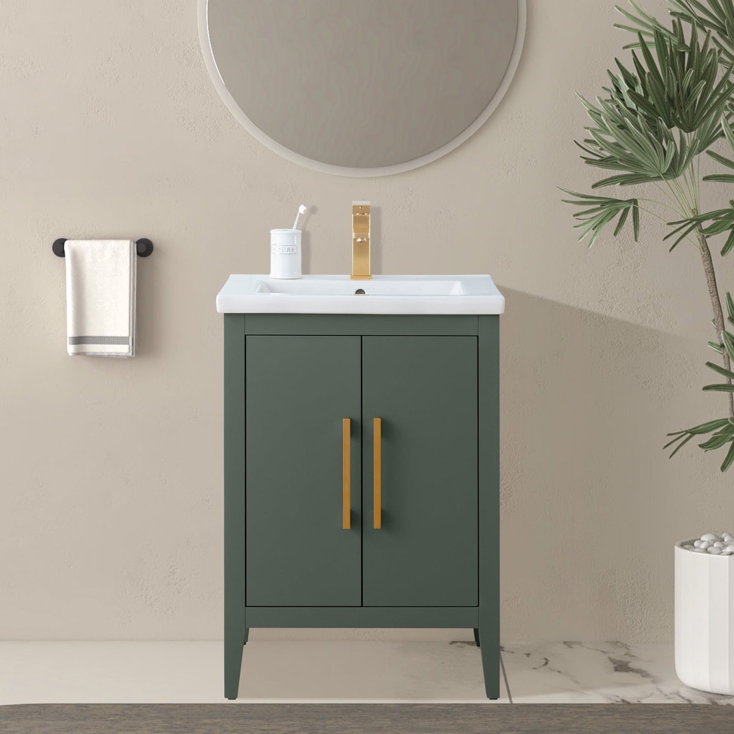 Mobiletto per lavabo da bagno Vanity Art 20 o 24 o 30 con piano in ceramica