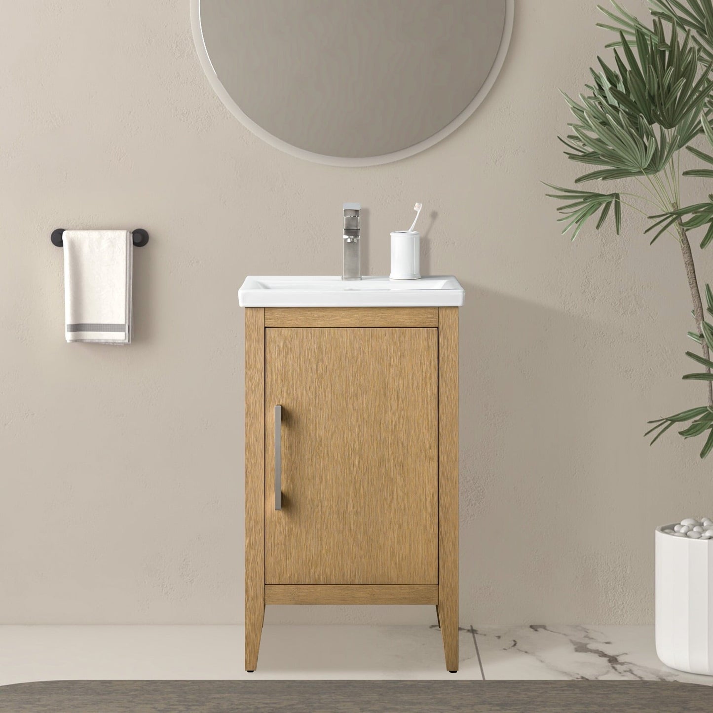 Mobiletto per lavabo da bagno Vanity Art 20 o 24 o 30 con piano in ceramica