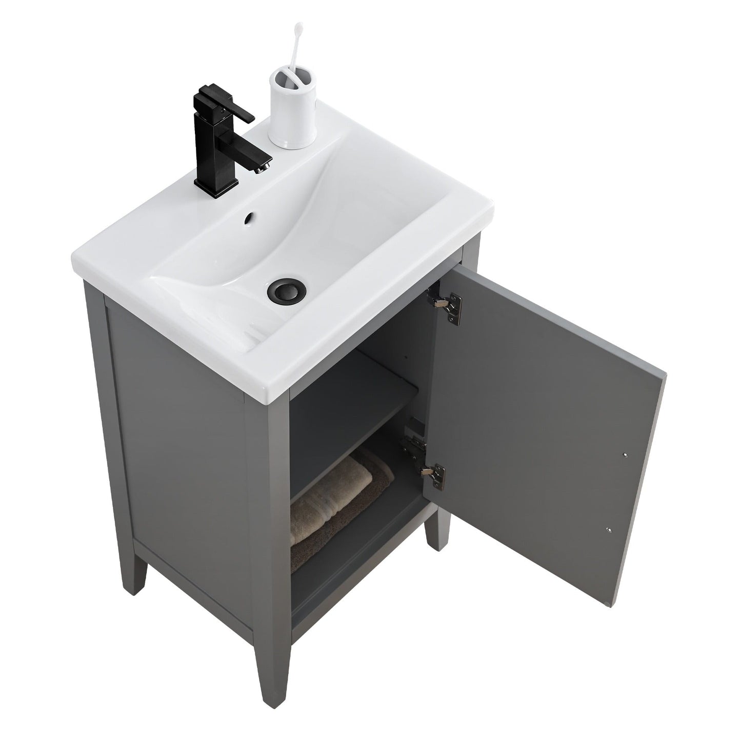 Mobiletto per lavabo da bagno Vanity Art 20 o 24 o 30 con piano in ceramica
