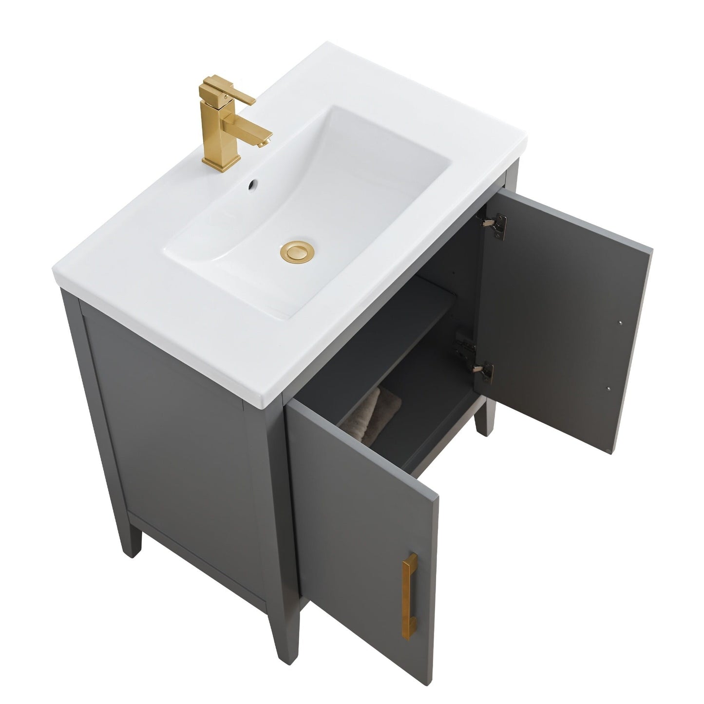 Mobiletto per lavabo da bagno Vanity Art 20 o 24 o 30 con piano in ceramica