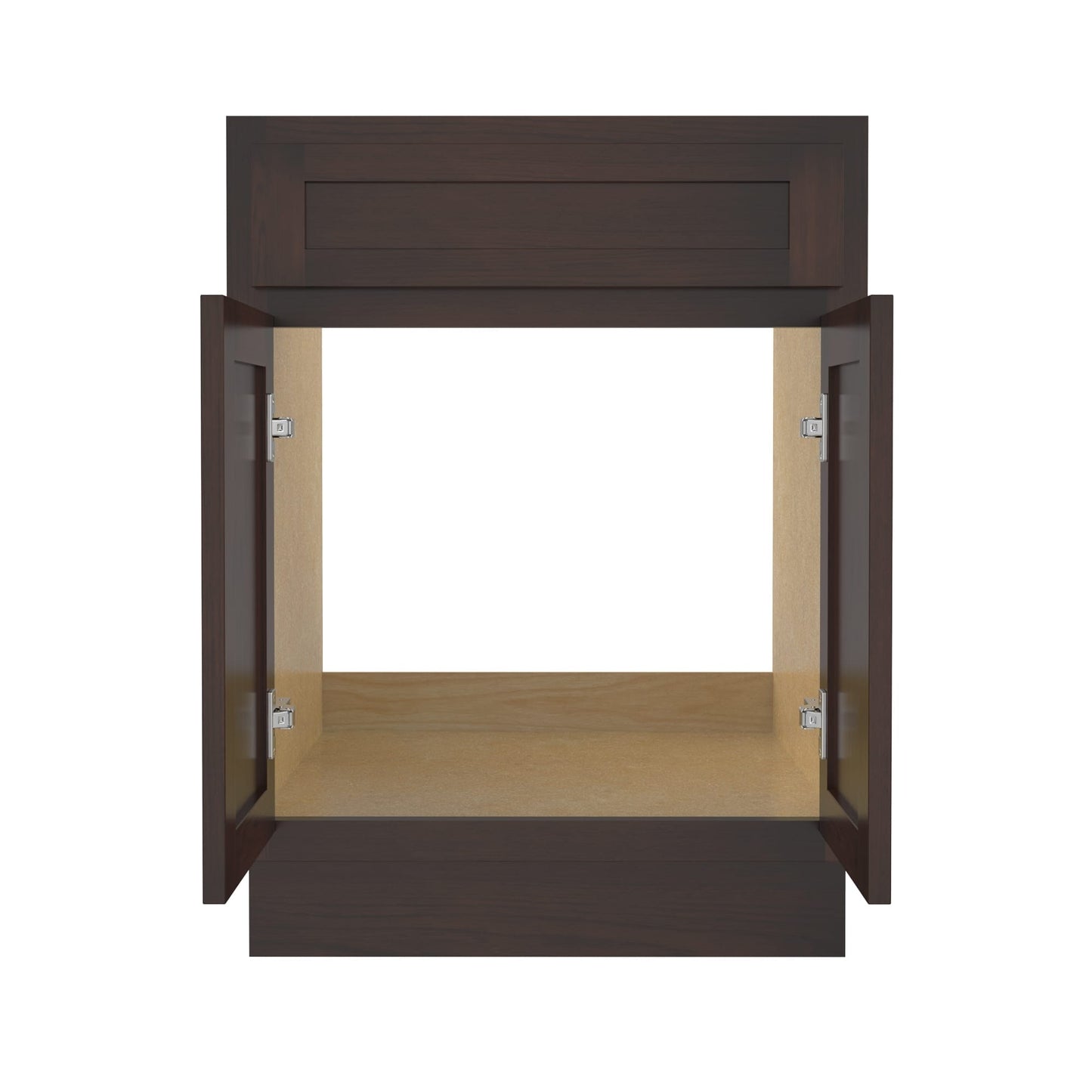 Mobiletto per lavabo da bagno Vanity Art in legno massello da 24 pollici con lavabo singolo