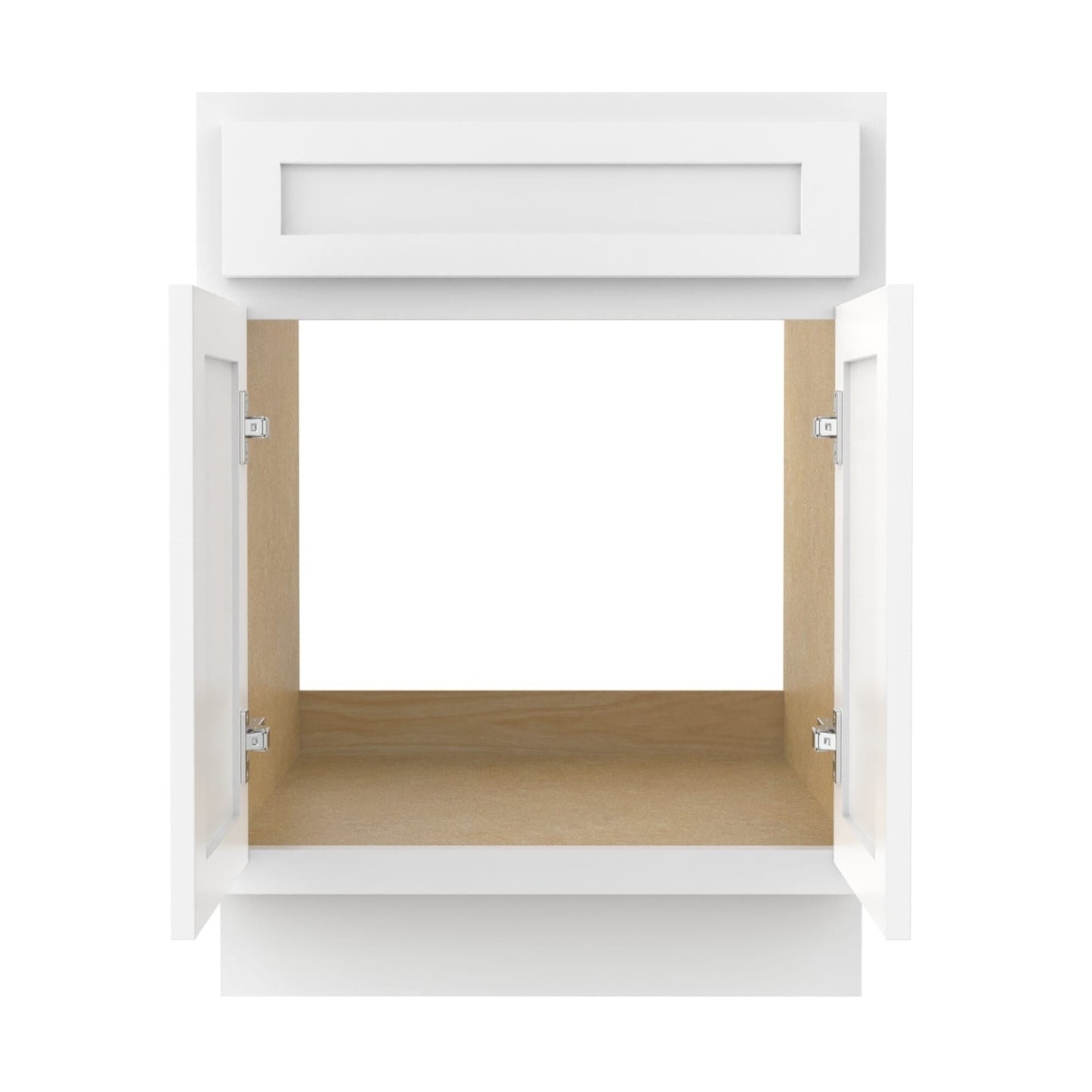 Mobiletto per lavabo da bagno Vanity Art in legno massello da 24 pollici con lavabo singolo