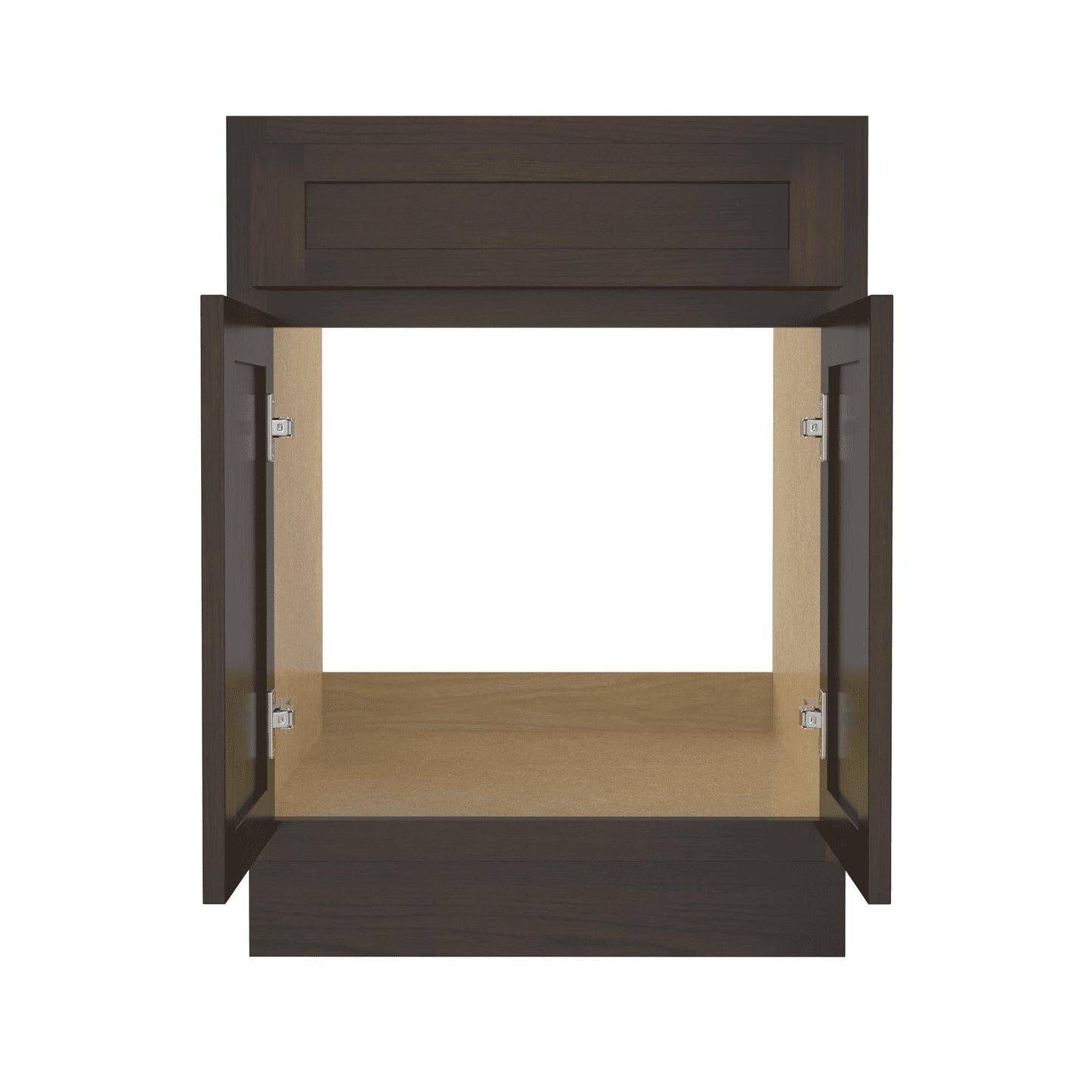 Mobiletto per lavabo da bagno Vanity Art in legno massello da 24 pollici con lavabo singolo