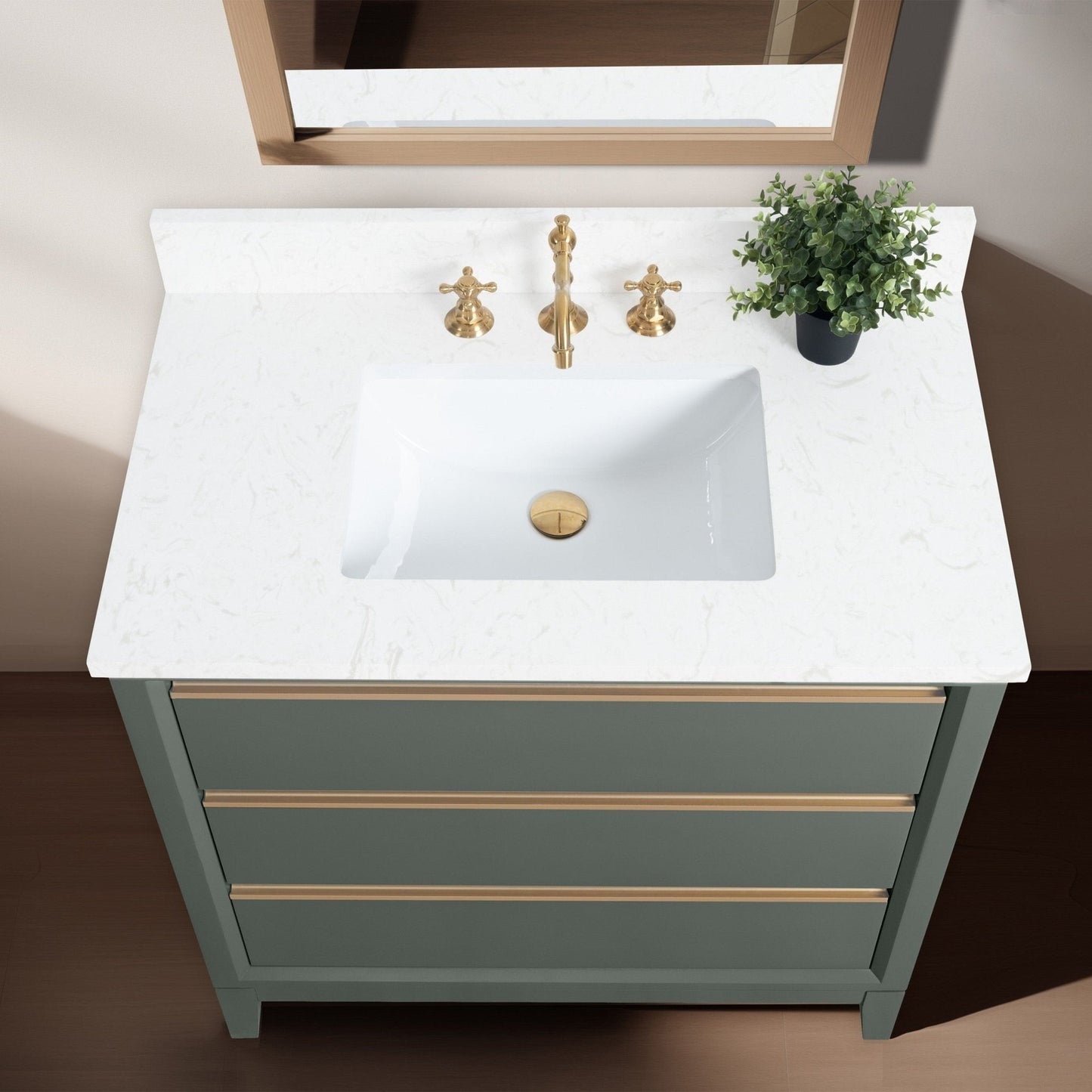 Mobile bagno Vanity Art con lavabo in ceramica e piano in marmo ingegnerizzato