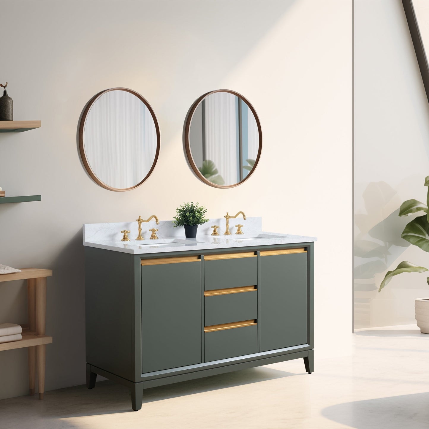 Mobile bagno Vanity Art con lavabo in ceramica e piano in marmo ingegnerizzato