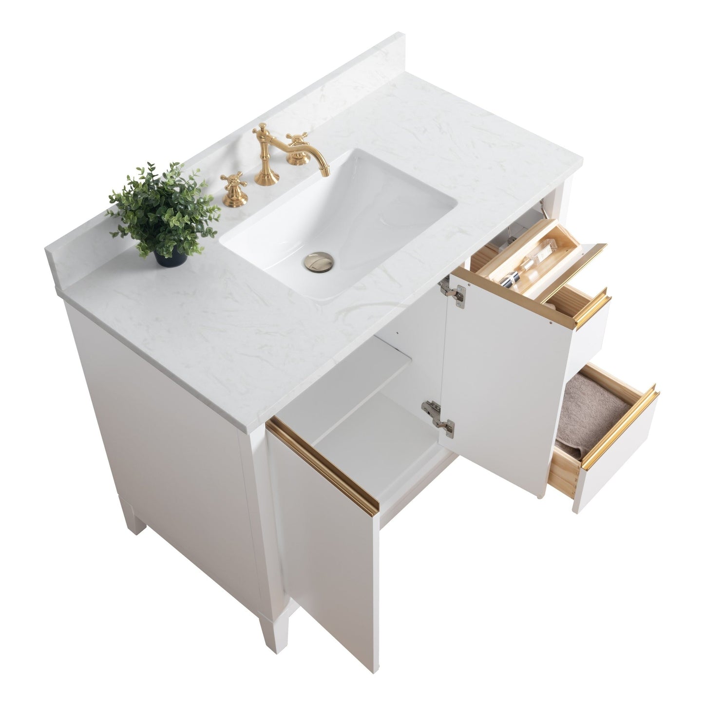 Mobile bagno Vanity Art con lavabo in ceramica e piano in marmo ingegnerizzato
