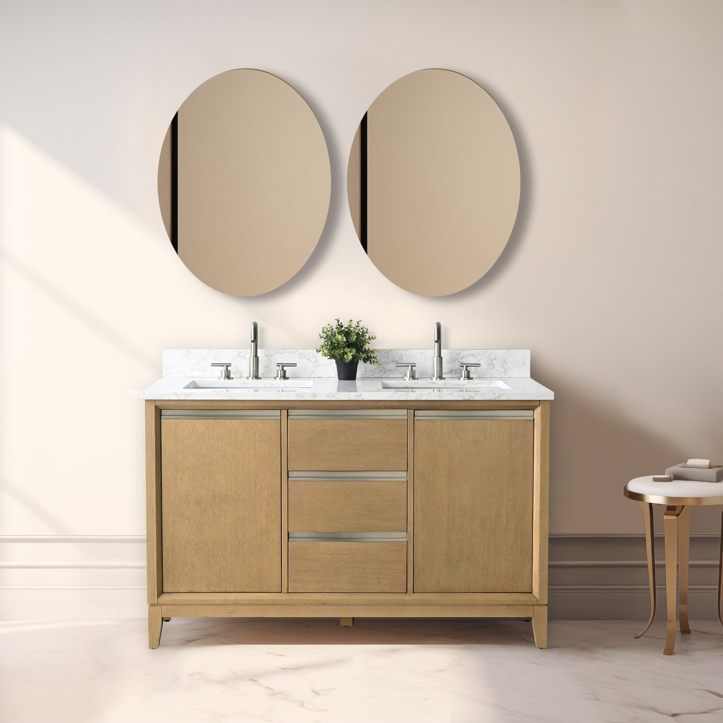 Mobile bagno Vanity Art con lavabo in ceramica e piano in marmo ingegnerizzato