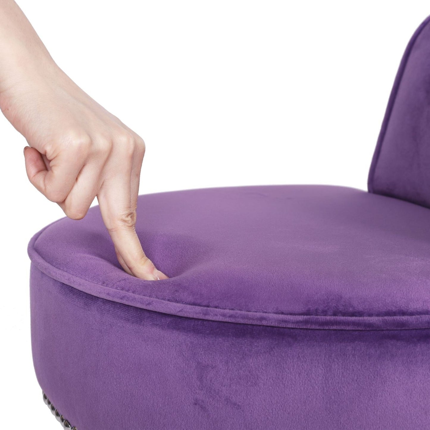 Sedia da trucco VEIKOUS con schienale basso e gambe in legno - 17,3 x 15,7 x 25,1