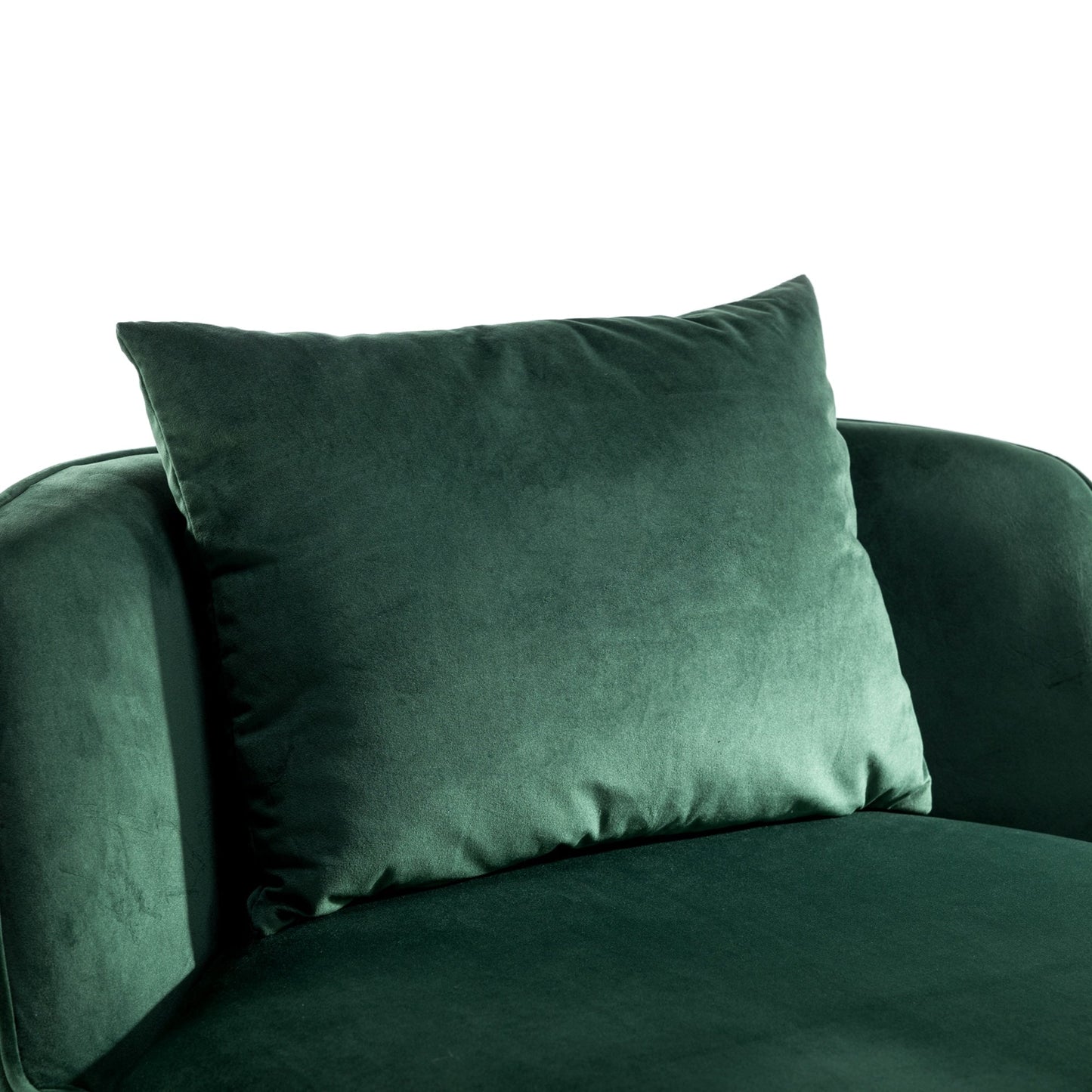 Poltrona girevole a 360° in velluto con cuscino di seduta, poltrona imbottita a botte con base in acciaio inossidabile, sedia da soggiorno