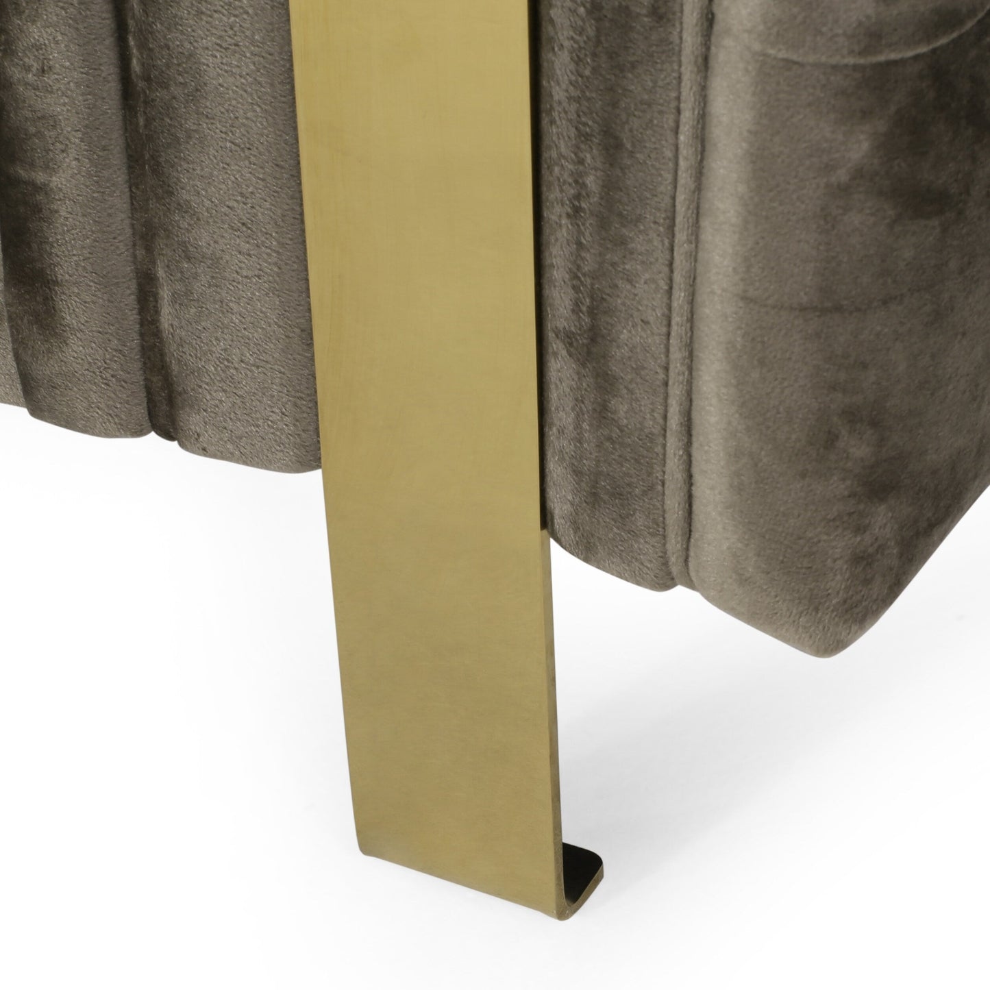 Divano a 3 posti con bottoni in velluto e gambe in ferro