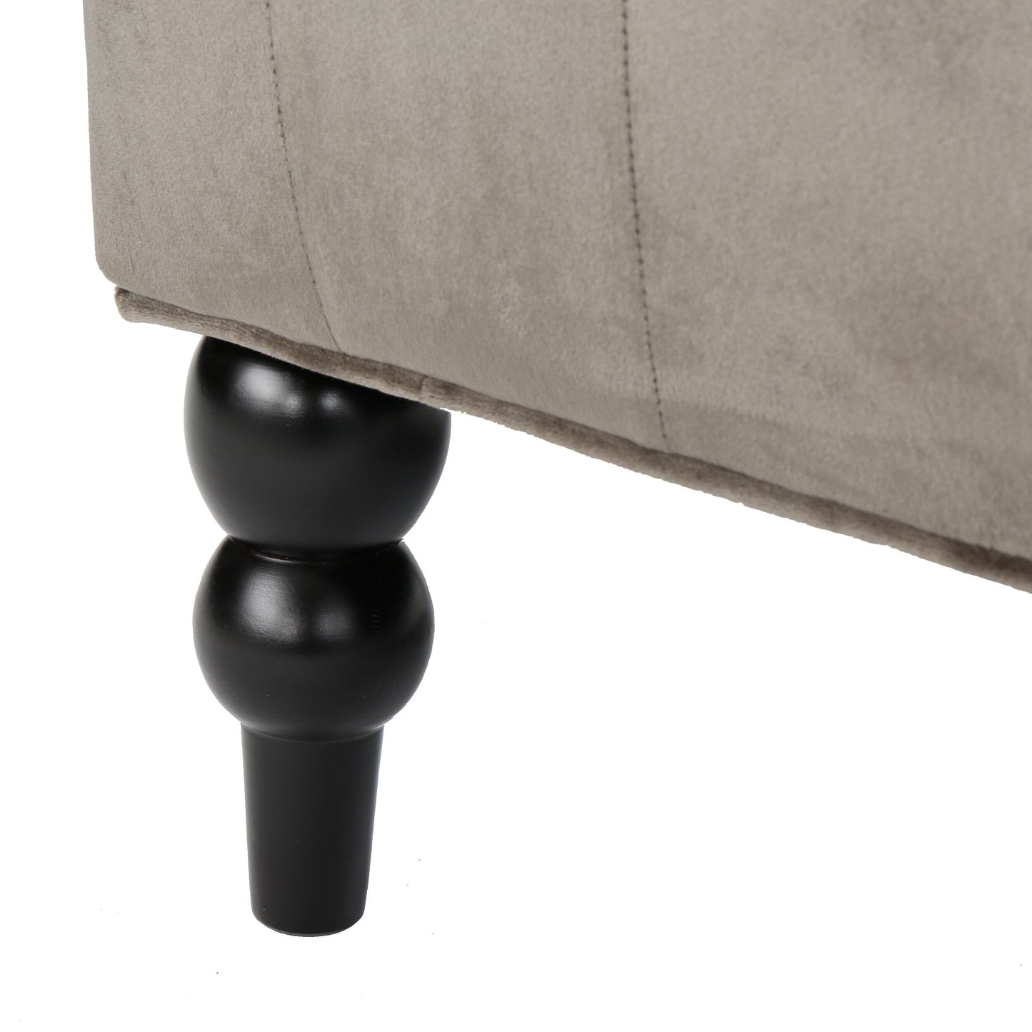 Divano a due posti con schienale alto e bottoni in velluto