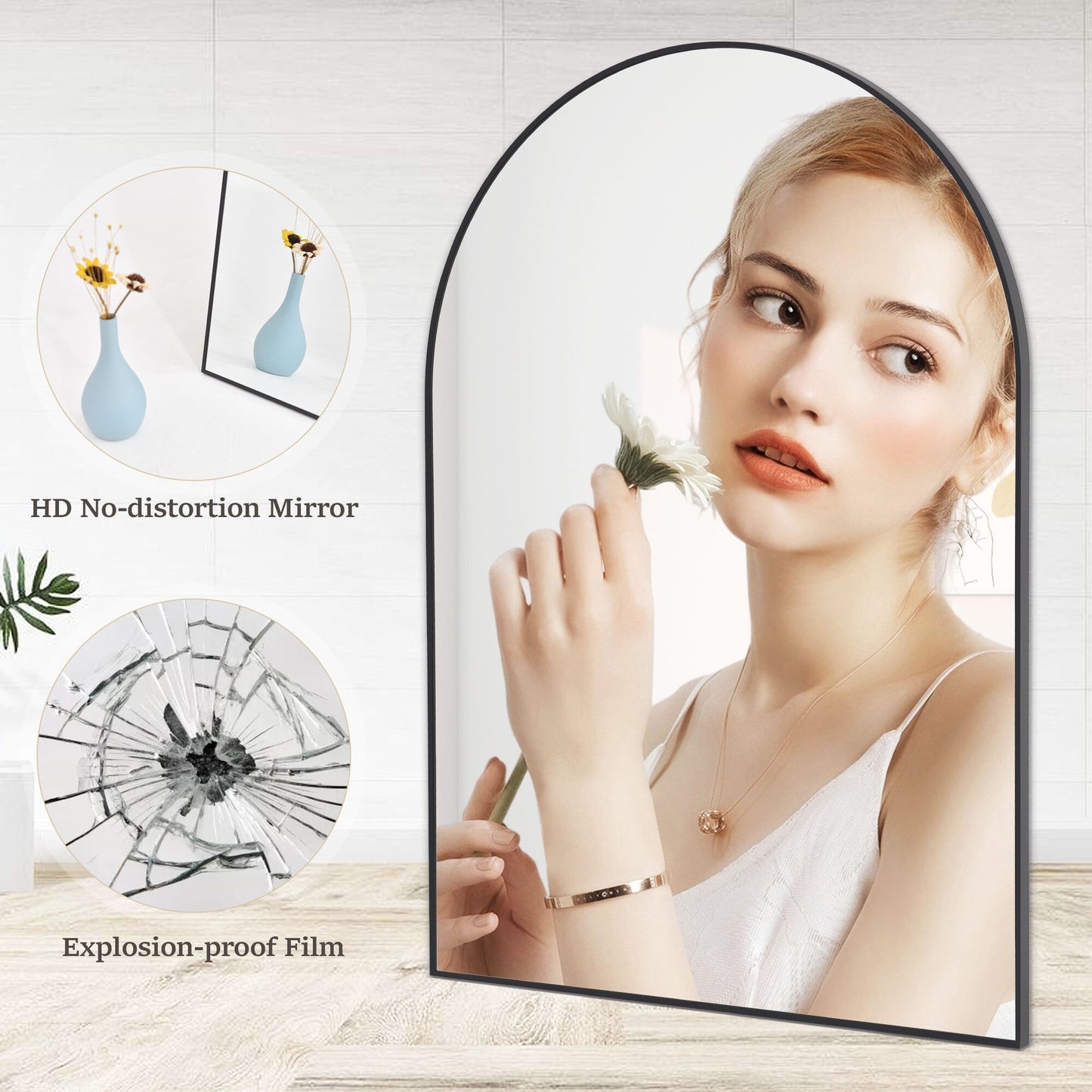 Specchio da parete per bagno ad arco YVANLA