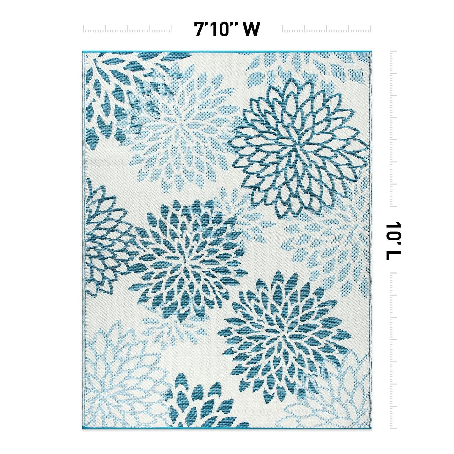 World Rug Gallery Tappeti da esterno reversibili in plastica riciclata con motivo floreale moderno Aloha