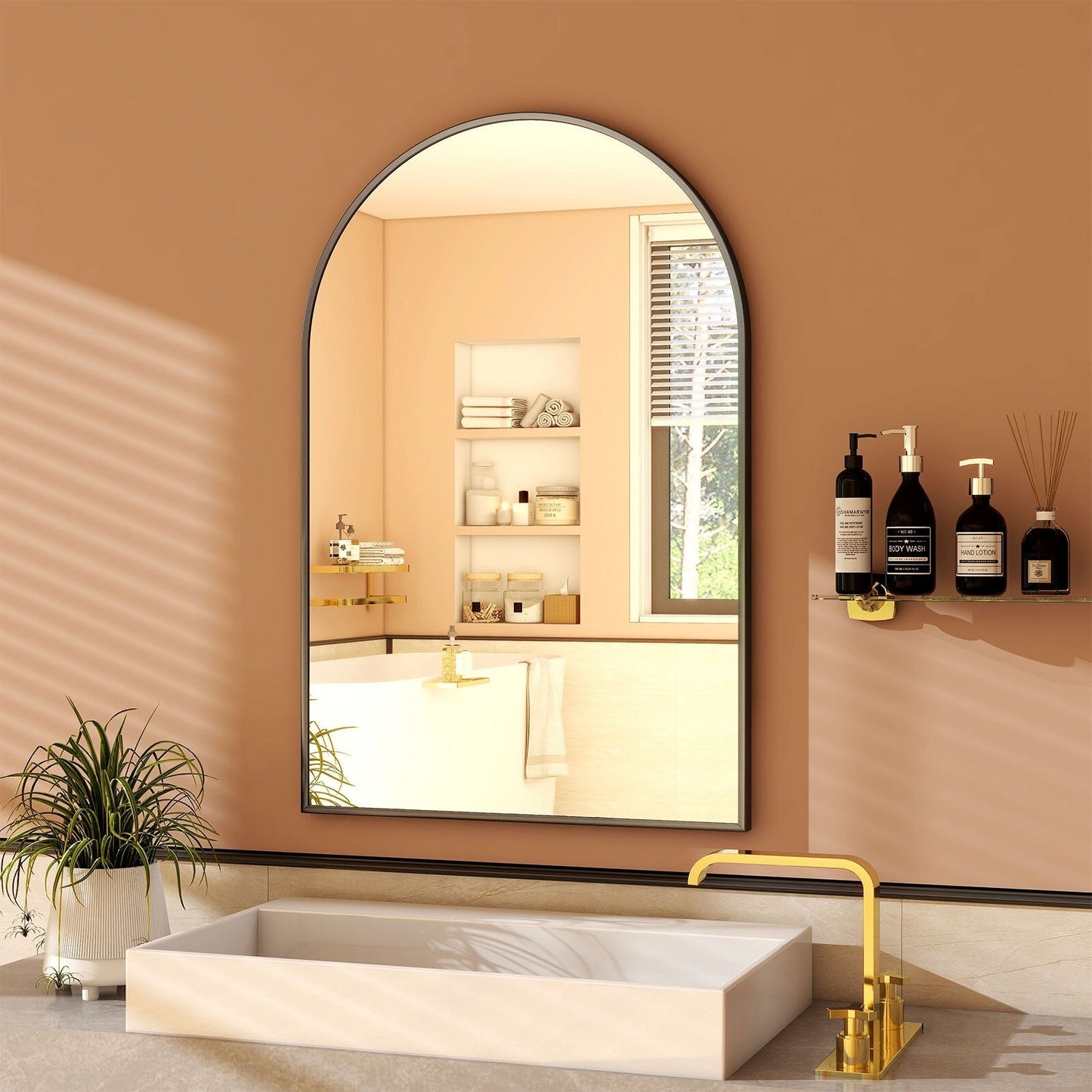 Specchio da parete per bagno ad arco YVANLA