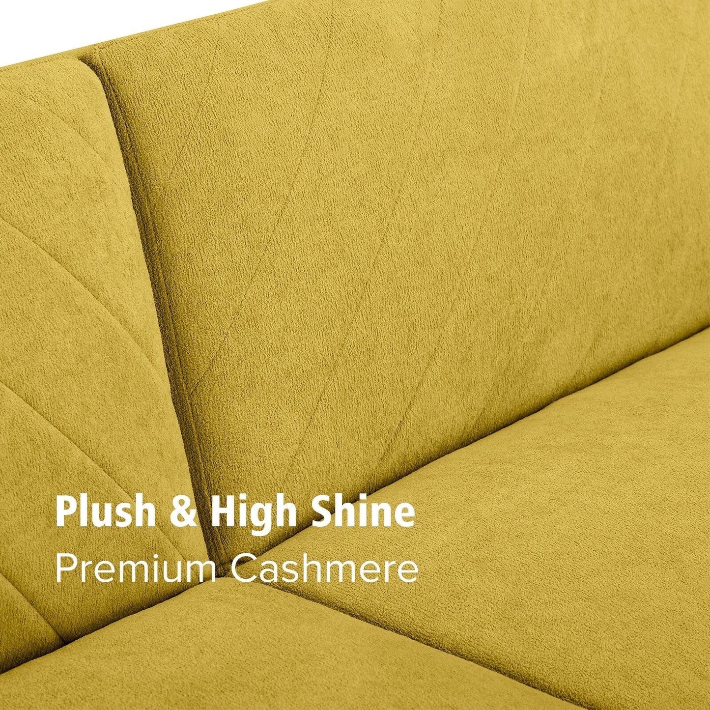 Divano letto futon in velluto giallo con fiocco di neve