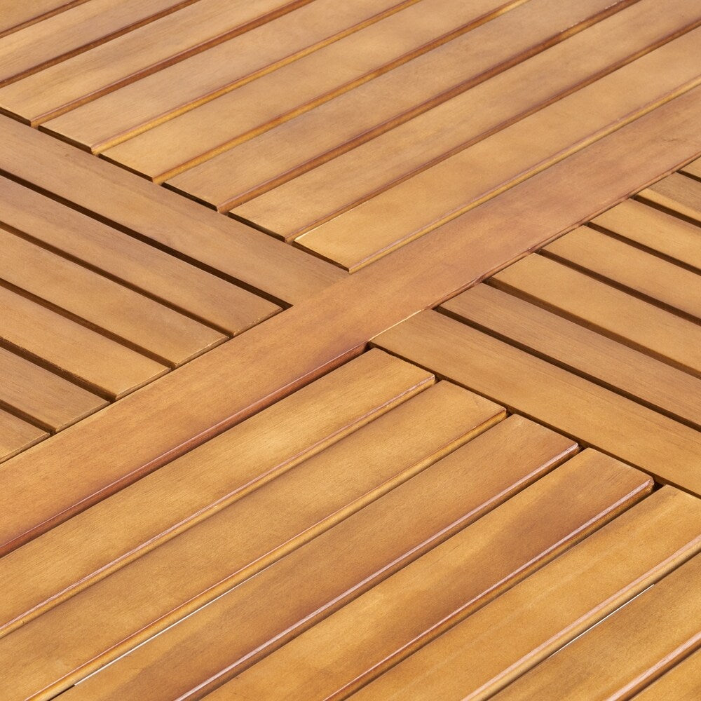 Set da pranzo quadrato da esterno York Acacia Wood da 5 pezzi di Christopher Knight Home