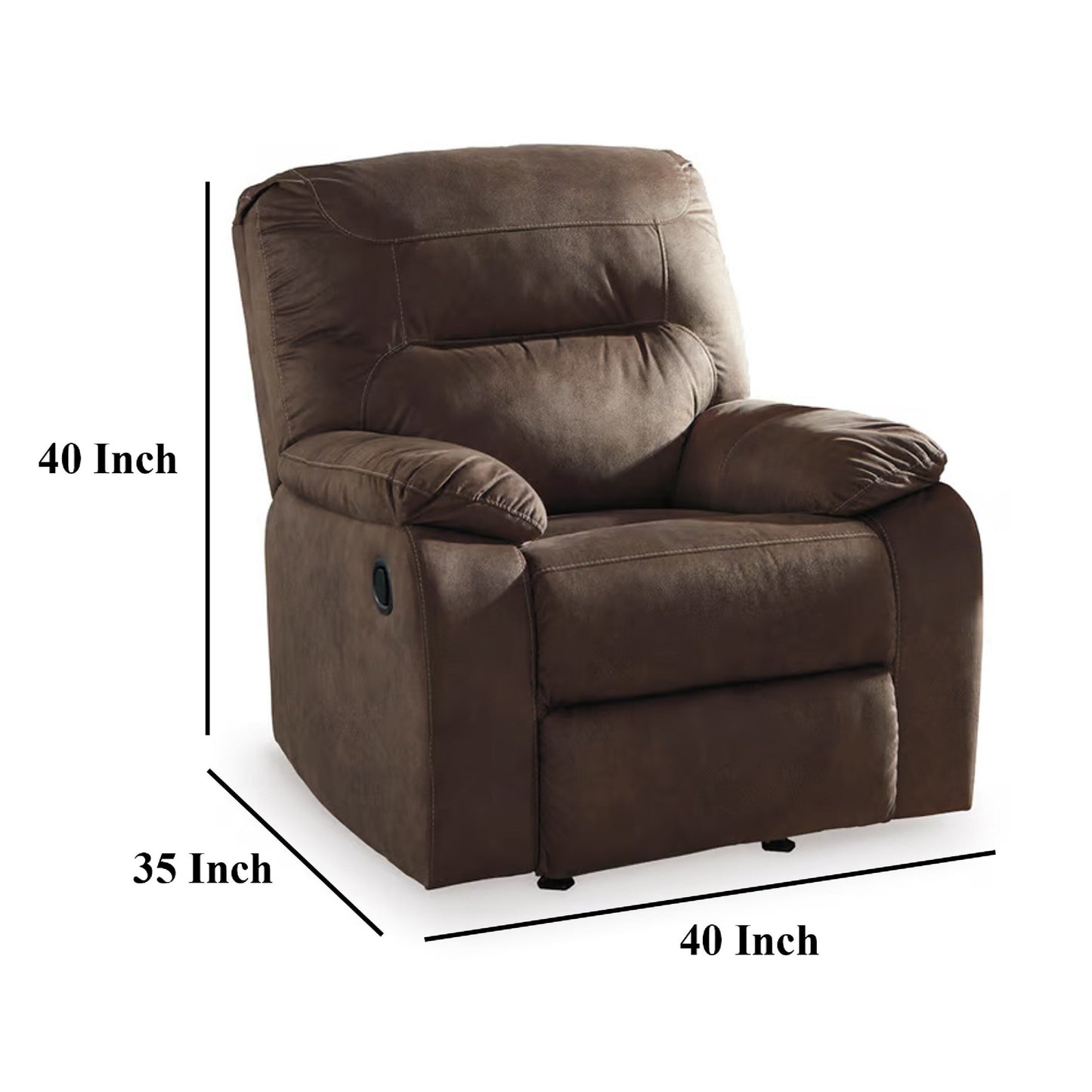 Poltrona reclinabile manuale Zano, in similpelle marrone caffè