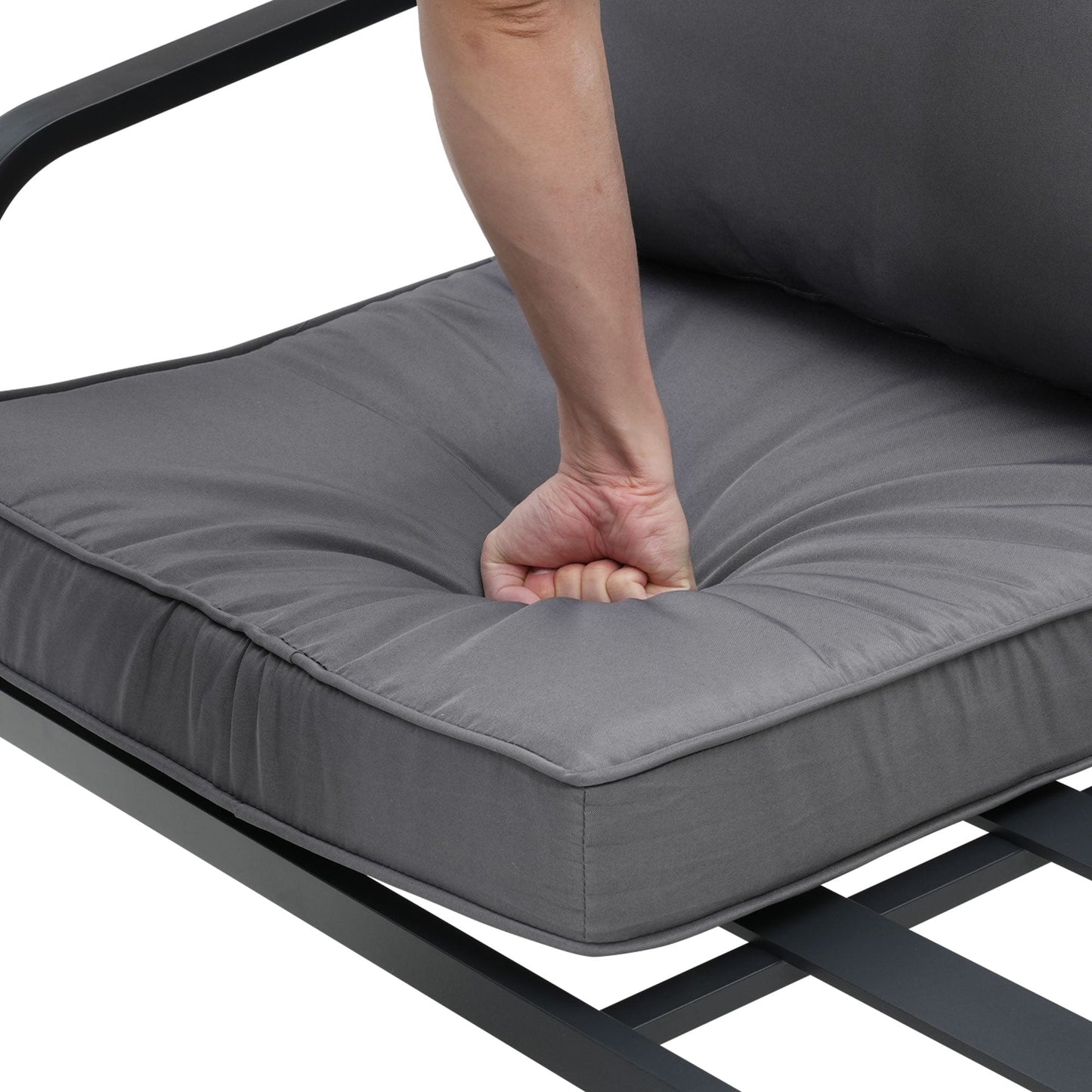 Set da conversazione per patio in alluminio Zenova da 2/4 pezzi, divano componibile da esterno con sedie singole