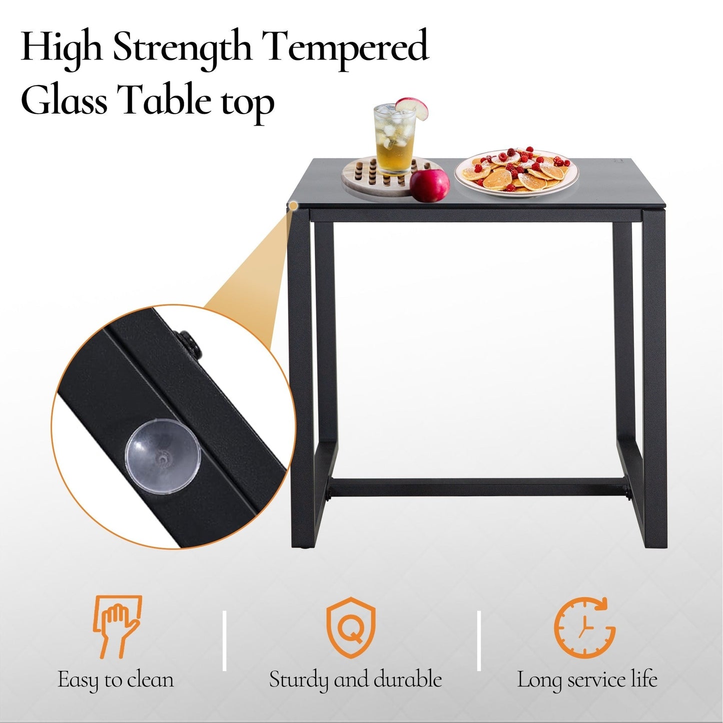 Set da giardino Zenova da 3 pezzi, tavolo e sedie in vimini, set da 2, mobili da balcone in rattan resistenti alle intemperie