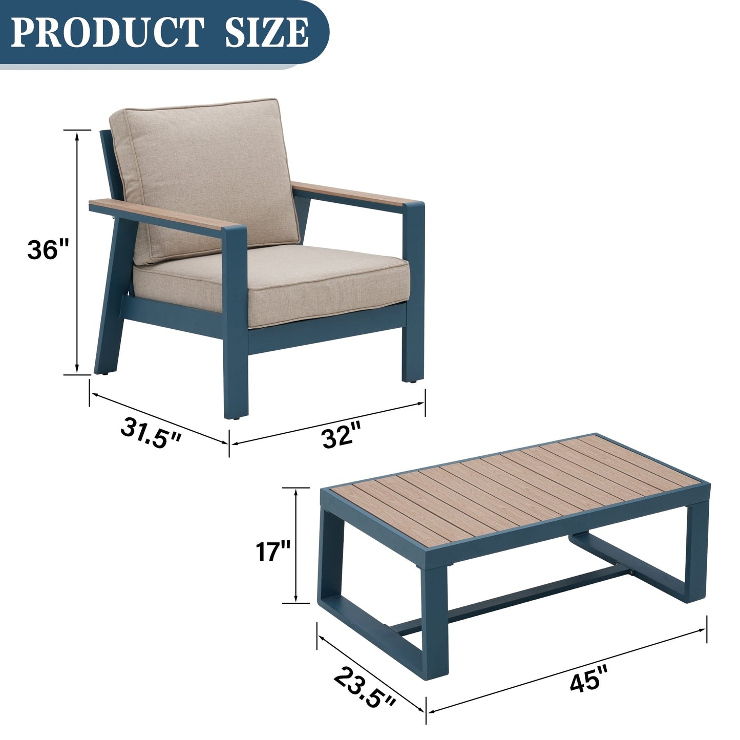 Set da conversazione per patio in alluminio Zenova, set di divani da esterno