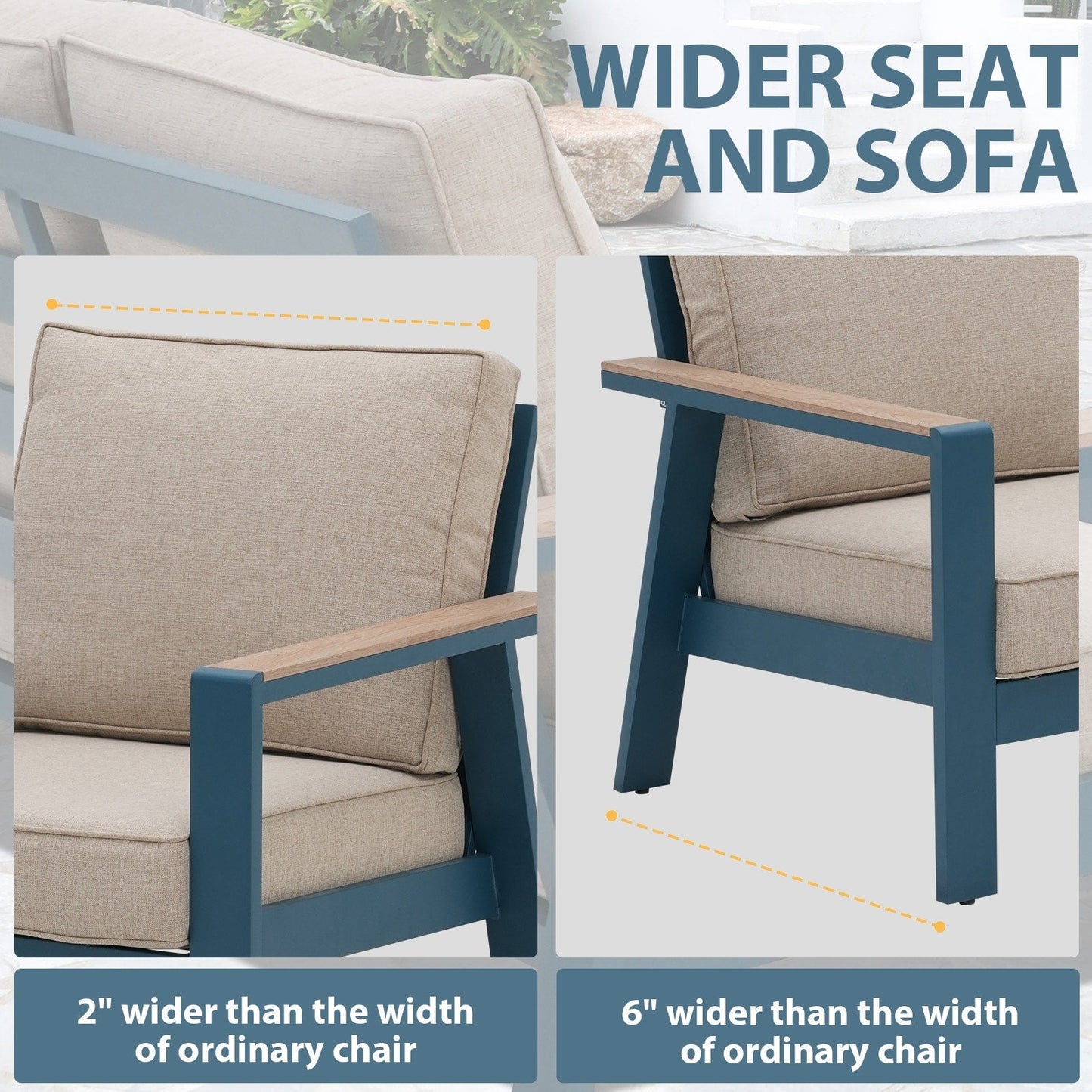 Set da conversazione per patio in alluminio Zenova, set di divani da esterno