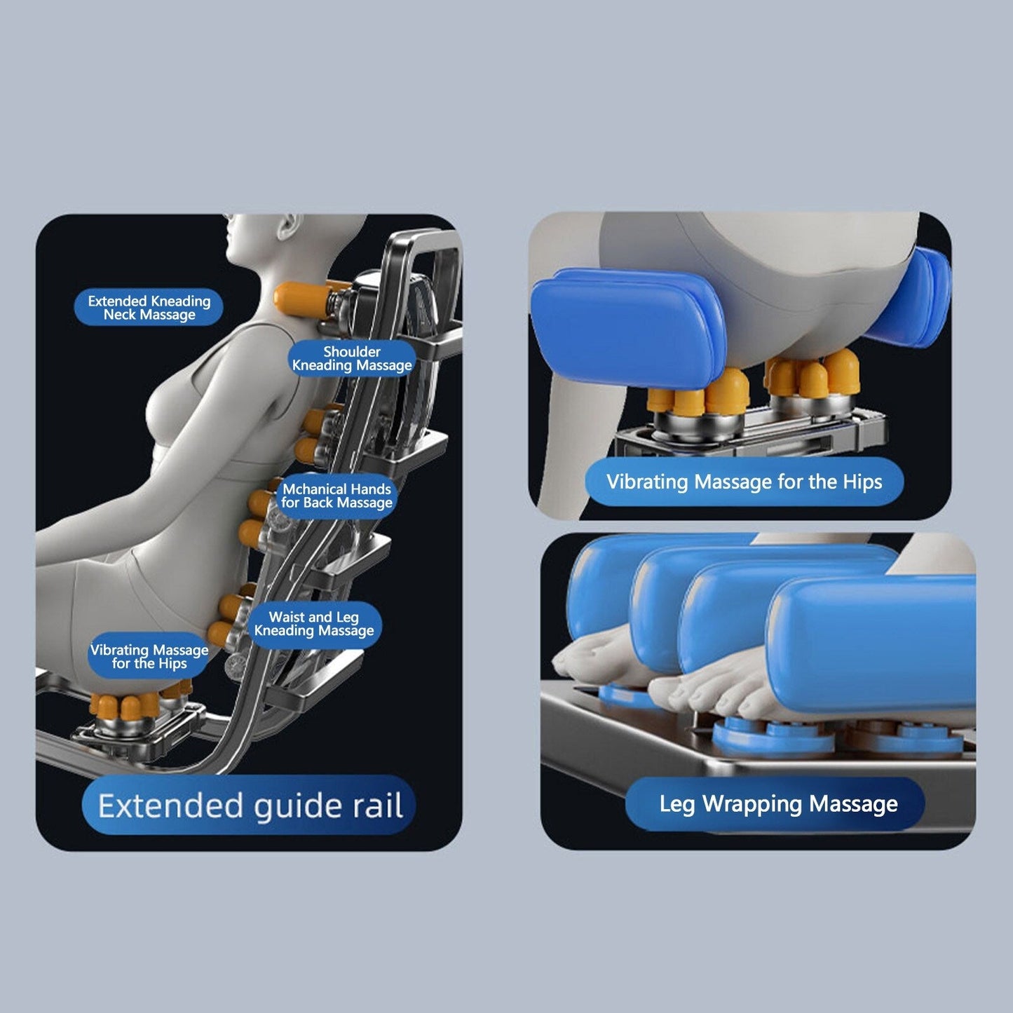 Poltrona reclinabile massaggiante Zero-Gravity con audio Bluetooth