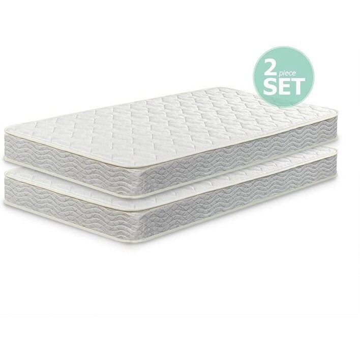 Materasso ibrido Zinus in schiuma e molle da 6 pollici, set da 2 pezzi per letti a castello, materassi in scatola, letti estraibili, divani letto