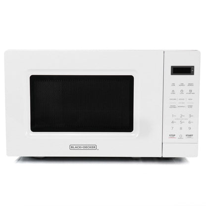Forno a microonde digitale a LED da 0,7 piedi cubi e 700 watt, colore bianco, con blocco di sicurezza per bambini