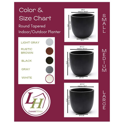 Fioriera rotonda conica in MgO, per interni ed esterni