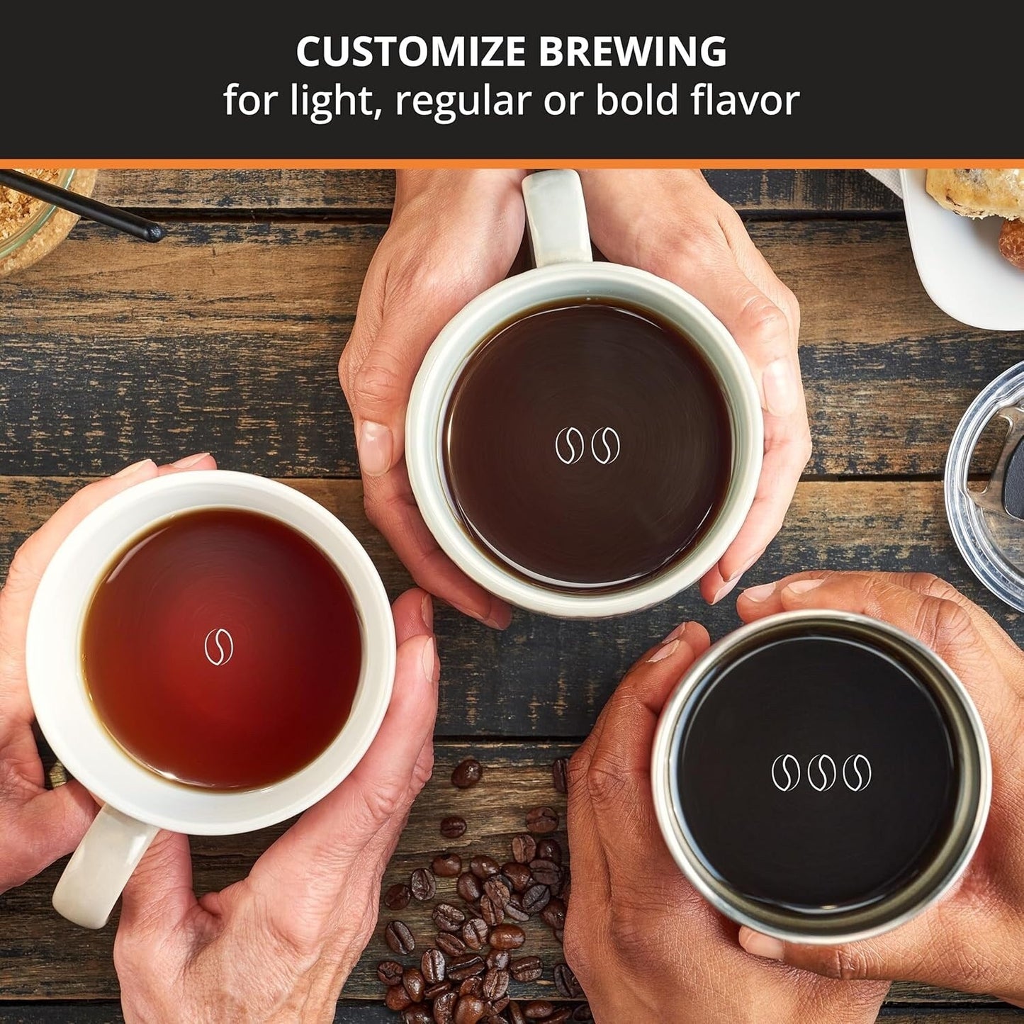 Macchina per caffè digitale da 10 tazze, acciaio inossidabile nero, preparazione programmabile, pausa e servizio automatici