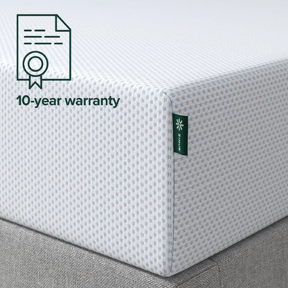 Materasso in memory foam con gel rinfrescante al tè verde da 10 pollici, senza fibra di vetro, schiuma di gel rinfrescante, allevia la pressione, letto in scatola, king size