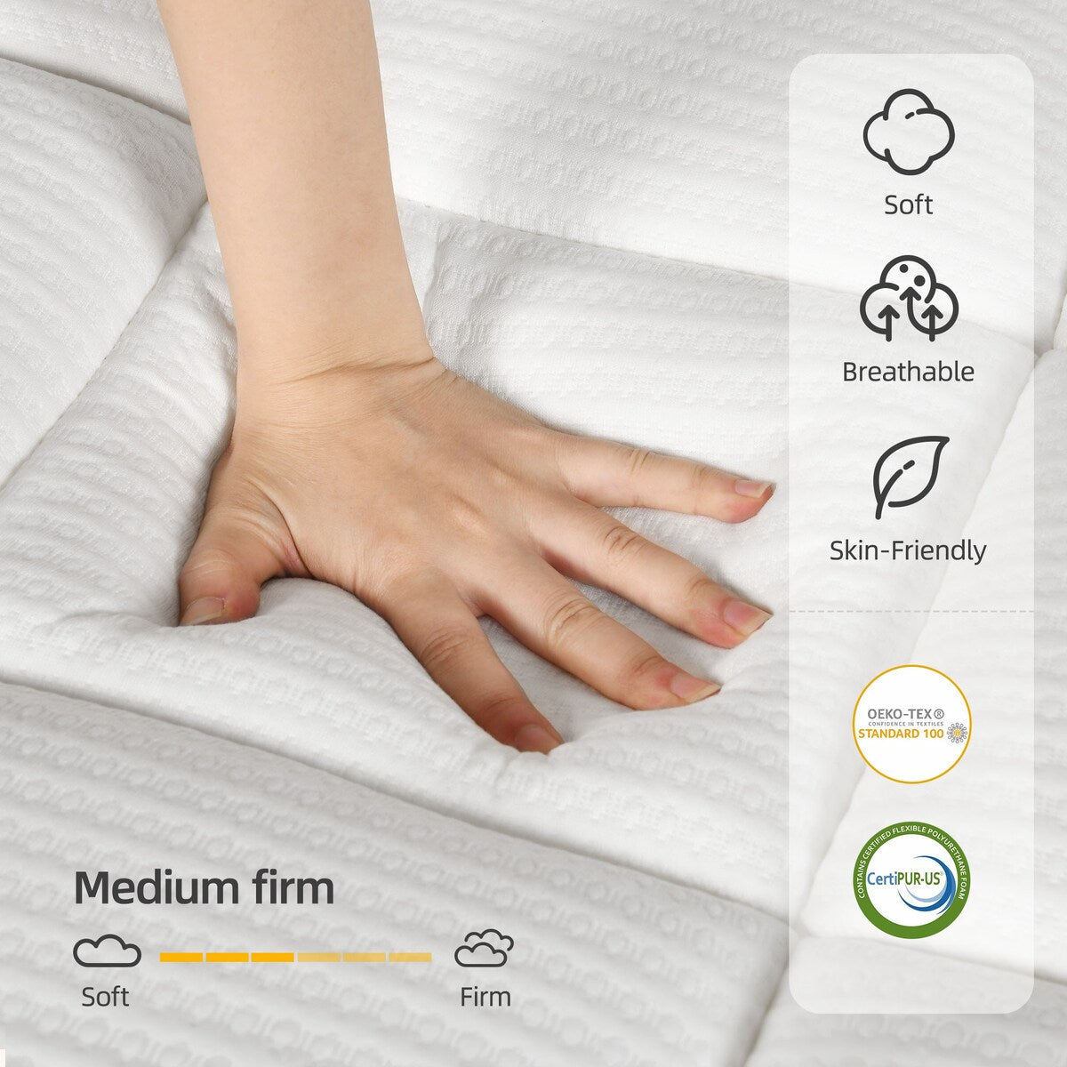 Materasso ibrido da 10 pollici con molle insacchettate in memory foam con gel rinfrescante