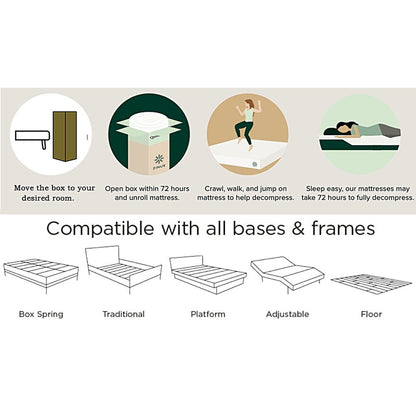 Materasso in memory foam da 10 pollici / Schiuma in gel rinfrescante / Allevia la pressione / Certificato CertiPUR-US / Bed-in-a-Box