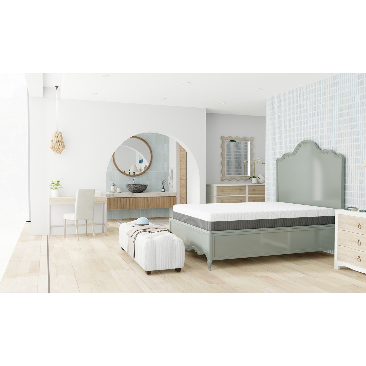 Materasso Queen da 10 pollici, medio-rigido, con fodera rinfrescante