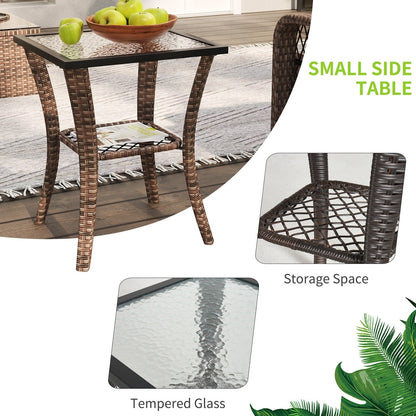 Set di 10 mobili da giardino con tavolo con braciere