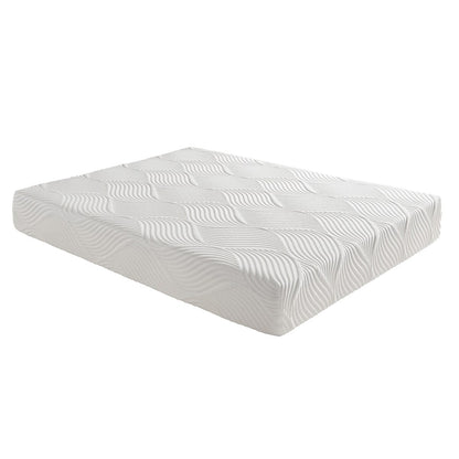 Materasso in memory foam con infusione di gel per letto king size California da 10 pollici, rigido, bianco, materasso in una scatola